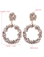 Gold Plating Small Flower Round Alloy Diamond Earrings