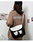 Black Belt Pendant Transparent Bear Doll Canvas Slung Shoulder Bag