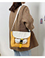 Yellow Without Pendant Transparent Bear Doll Canvas Slung Shoulder Bag