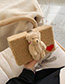 Khaki Plush Bear Doll Cartoon Chain Shoulder Messenger Bag