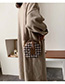 Oblique Black Woolen Portable Contrast Shoulder Crossbody Bag