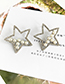 Fashion Silver Alloy Diamond-studded Five-pointed Star Stud Earrings