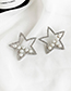 Fashion Silver Alloy Diamond-studded Five-pointed Star Stud Earrings
