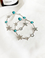 Fashion Silver Alloy Natural Stone Five-pointed Star Circle Earrings