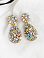 Fashion Ab Color Alloy Diamond Drop Shape Earrings