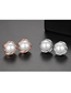 Fashion Rose Gold Pearl Copper Inlaid Zirconium  Silver Needle Earrings