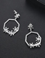 Fashion Platinum Copper Inlaid Zircon Snowflake Stud Earrings