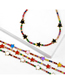 Fashion Color Drip Oil Five-pointed Star Set With Colored Diamond Necklace