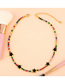 Fashion White Drip Oil Five-pointed Star Set With Colored Diamond Necklace
