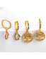 Fashion Life Tree Gold Micro-set Color Zircon Earrings