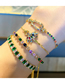 Fashion Green Copper Plated Inlaid Colored Zircon Bracelet