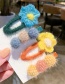 Blue Flower Clip Wool Flower Clip  Alloy