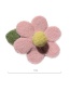 I Pink Flower Plush Top Clip  Alloy