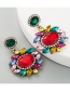 Color Alloy Glass Rhinestone Flower Earrings