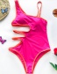 Fashion Rose Red Lace-up Irregular Flower-shaped One-piece Swimsuit
