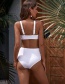 Fashion White Hard Bag High Waist Split Swimsuit