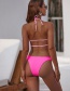 Fashion Pink Gradient Diamond Strap Bikini