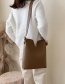 Fashion Large Brown Solid Color Small V Shoulder Messenger Bag