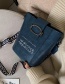 Fashion Blue Broadband Letter Print Crossbody Shoulder Bag