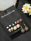 Fashion Gold Diamond-studded Geometric Earrings 6 Pairs