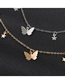 Fashion Golden Butterfly Pentagram Necklace