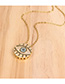 Fashion Golden Copper Micro Set Zircon Eye Necklace