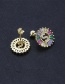 Fashion Color M Cubic Zirconia Small Letter Stud Earrings