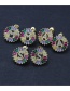Fashion Color M Cubic Zirconia Small Letter Stud Earrings