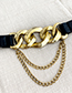 Fashion  Alloy Pu Chain Stitching Belt