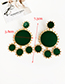 Fashion Green Alloy Drip Oil Round Tassel Earrings
