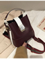 Fashion Red Wine Contrast Stitching Wide Shoulder Strap Shoulder Bag