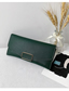 Fashion Green Square Buckle Embroidered Thread Long Wallet