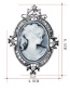 Fashion Ancient Silver Beauty Head Alloy Brooch With Diamonds