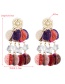 Fashion Color Round Sequin Tassel Earrings