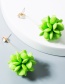 Fashion Yellow  Silver Needle Geometric Flower Ball Diamond Stud Earrings