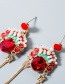 Fashion Red Facebook Crown Tassel Earrings