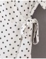 Fashion White Polka-dot Wrap Wrap V-neck Dress