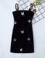 Fashion Black Embroidered Butterfly Camisole Dress