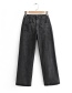 Fashion Black Washed High-rise Wide-leg Jeans