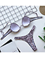 Fashion White Nylon Geometric Two-piece Swimsuit
