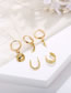 Fashion Golden Alloy Relief Eye Lightning Moon Earrings Set Of 5