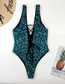 Fashion Green Bandage Fish Scale Print One-piece Swimsuit