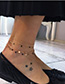 Fashion Golden Black Diamond Gold Bead Tassel Anklet Set