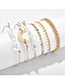 Fashion Golden Crushed Stone Pearl Crescent Horn Horn Bracelet Set Of 6
