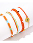 Fashion Color Cord Rope Woven Flower Rice Beads Shell Bracelet Set
