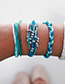 Fashion Color Cord Rope Woven Flower Rice Beads Shell Bracelet Set
