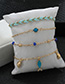 Fashion Golden Shell Fish Fish Anklet Set Of 4