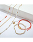 Fashion Golden Shell Multi-layer Rice Bead Anklet Set Of 5