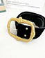 Fashion Black Pu Velvet Alloy Rectangular Belt
