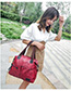 Fashion Red Zipped Panel Shoulder Bag